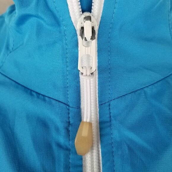 Adidas Women's Full Zip Windbreaker Track Jacket Size Medium Blue and Black - Picture 7 of 13